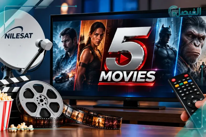 تردد قناة 5 Movies الجديد 2026 على نايل سات وطريقة استقبالها.