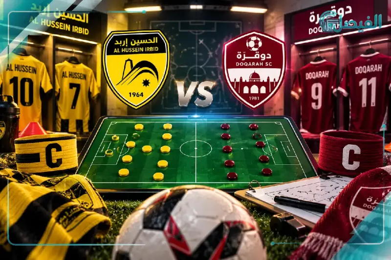 الحسين إربد ودوقرة في صراع على الكرة