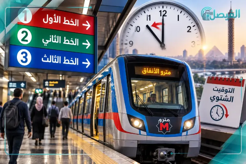التوقيت الشتوي في مصر.. مواعيد أول وآخر قطار مترو