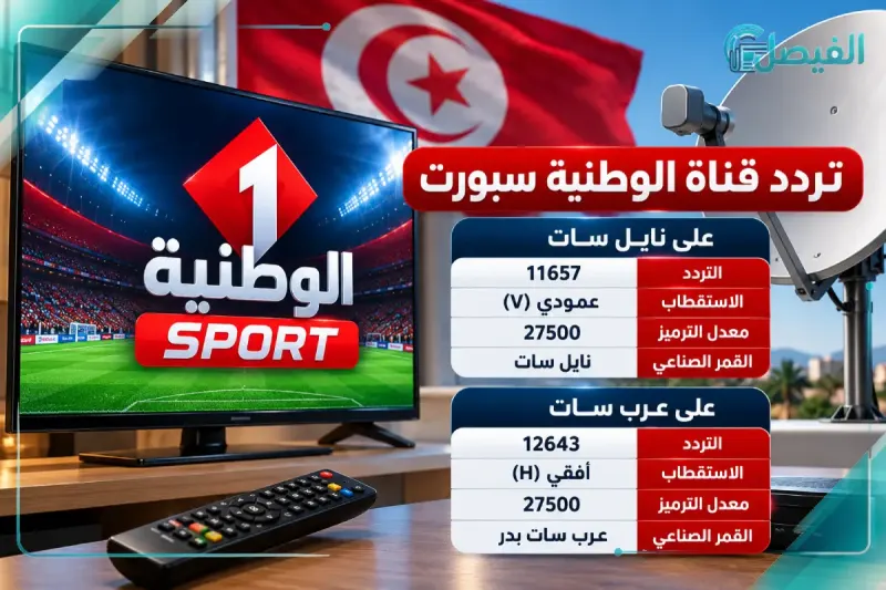 تردد قناة الوطنية سبورت على نايل سات وعرب سات