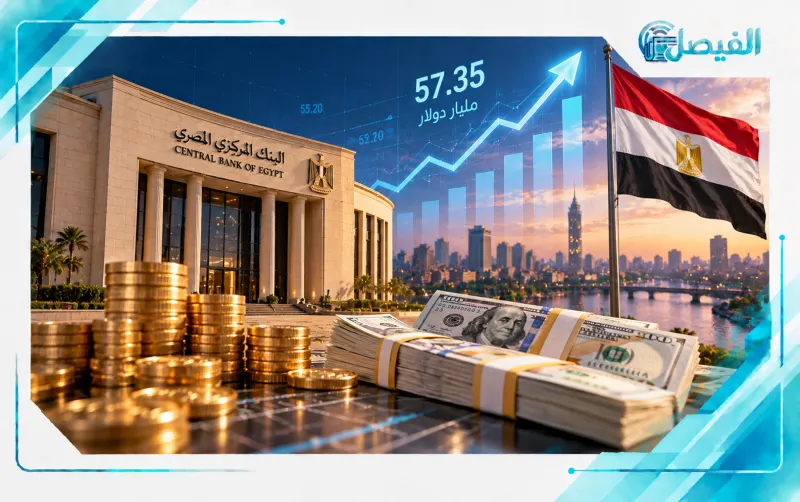احتياطي النقد الأجنبي لمصر يقفز إلى 57.35 مليار دولار.