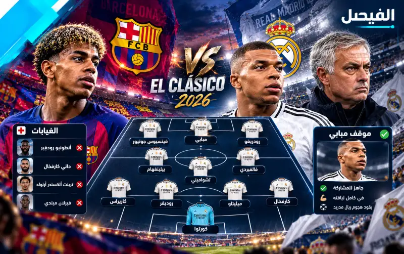 تشكيل ريال مدريد المتوقع أمام برشلونة